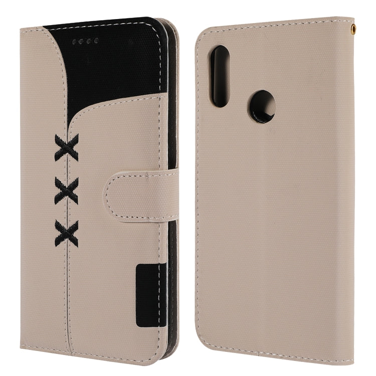 Fabric Stitching Embroidery Horizontal Flip Leather Case With Holder & Card Slots & Wallet for Huawei Honor 10 Lite