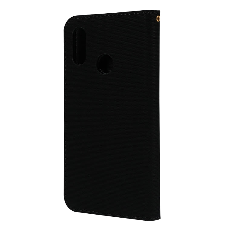 Fabric Stitching Embroidery Horizontal Flip Leather Case With Holder & Card Slots & Wallet for Huawei Honor 10 Lite