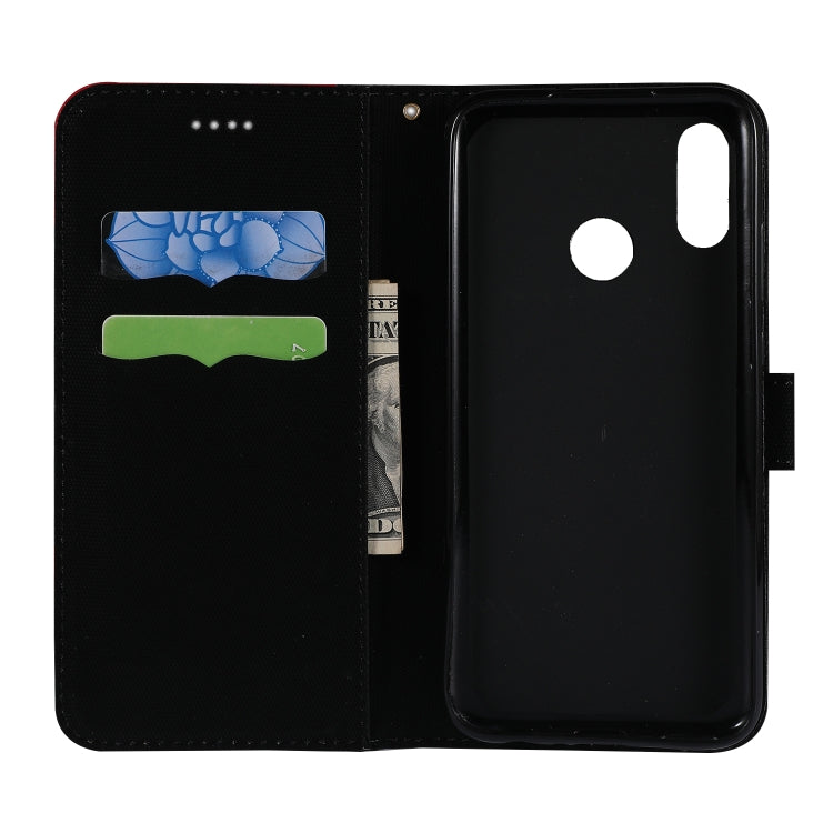 Fabric Stitching Embroidery Horizontal Flip Leather Case With Holder & Card Slots & Wallet for Huawei Honor 10 Lite