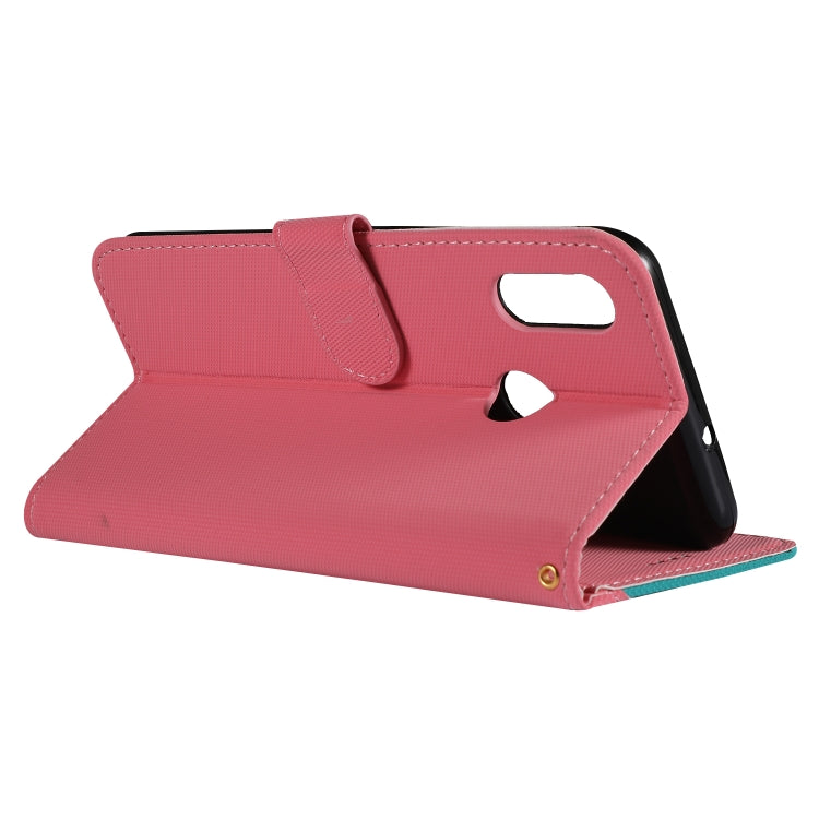 Fabric Stitching Embroidery Horizontal Flip Leather Case With Holder & Card Slots & Wallet for Huawei Honor 10 Lite