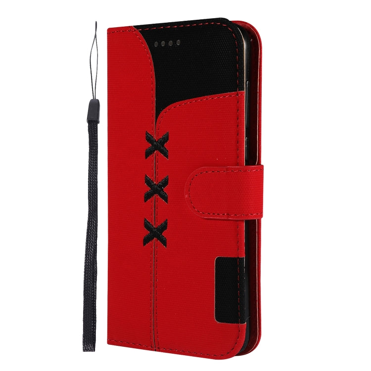 Fabric Stitching Embroidery Horizontal Flip Leather Case With Holder & Card Slots & Wallet for Huawei Enjoy 7S
