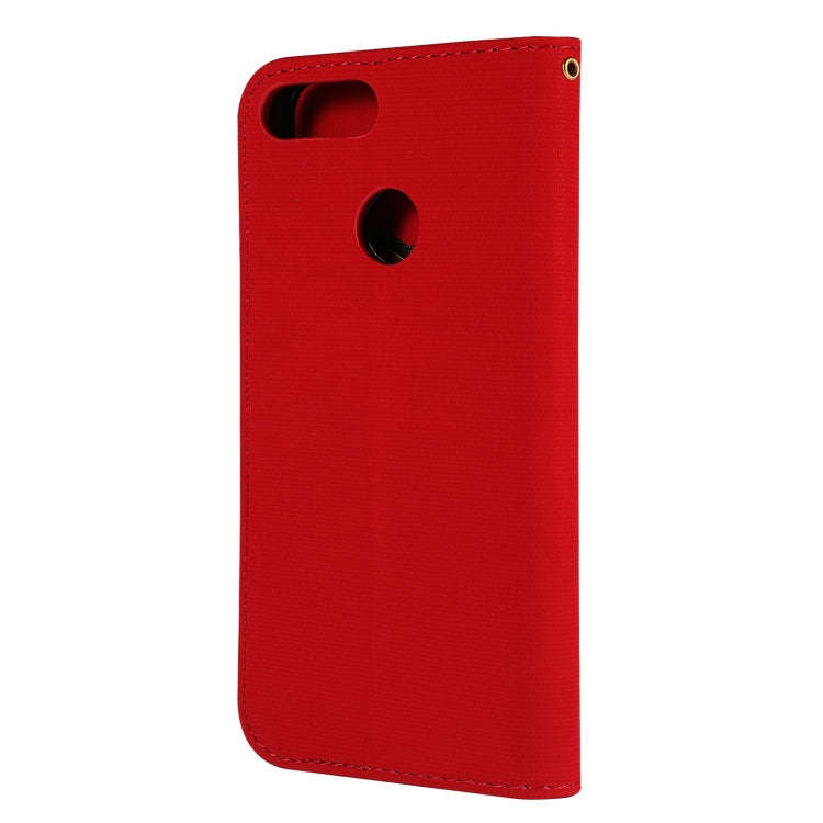 Fabric Stitching Embroidery Horizontal Flip Leather Case With Holder & Card Slots & Wallet for Huawei Enjoy 7S