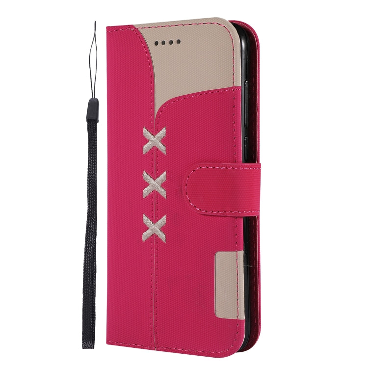 Fabric Stitching Embroidery Horizontal Flip Leather Case With Holder & Card Slots & Wallet for Huawei Enjoy 7S