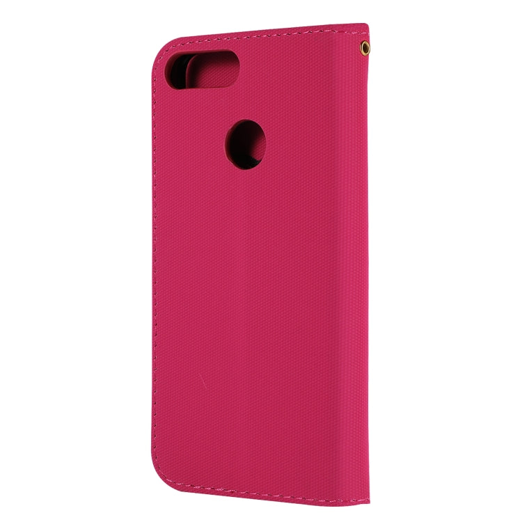 Fabric Stitching Embroidery Horizontal Flip Leather Case With Holder & Card Slots & Wallet for Huawei Enjoy 7S