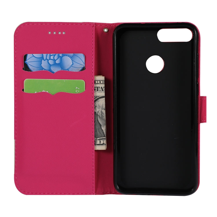 Fabric Stitching Embroidery Horizontal Flip Leather Case With Holder & Card Slots & Wallet for Huawei Enjoy 7S