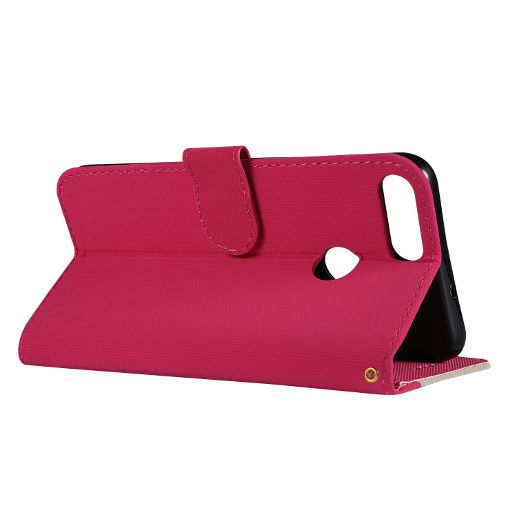 Fabric Stitching Embroidery Horizontal Flip Leather Case With Holder & Card Slots & Wallet for Huawei Enjoy 7S
