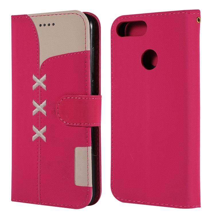Fabric Stitching Embroidery Horizontal Flip Leather Case With Holder & Card Slots & Wallet for Huawei Enjoy 7S