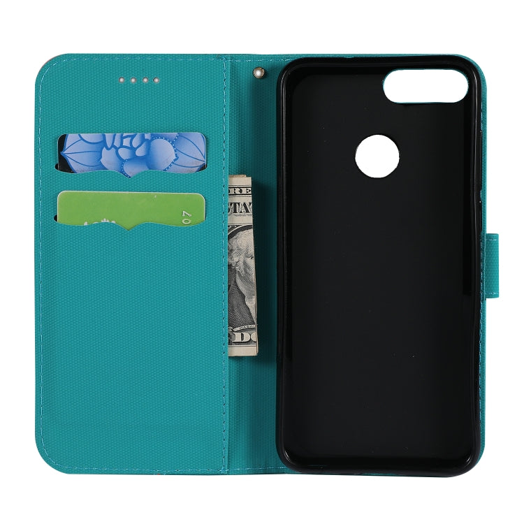 Fabric Stitching Embroidery Horizontal Flip Leather Case With Holder & Card Slots & Wallet for Huawei Enjoy 7S