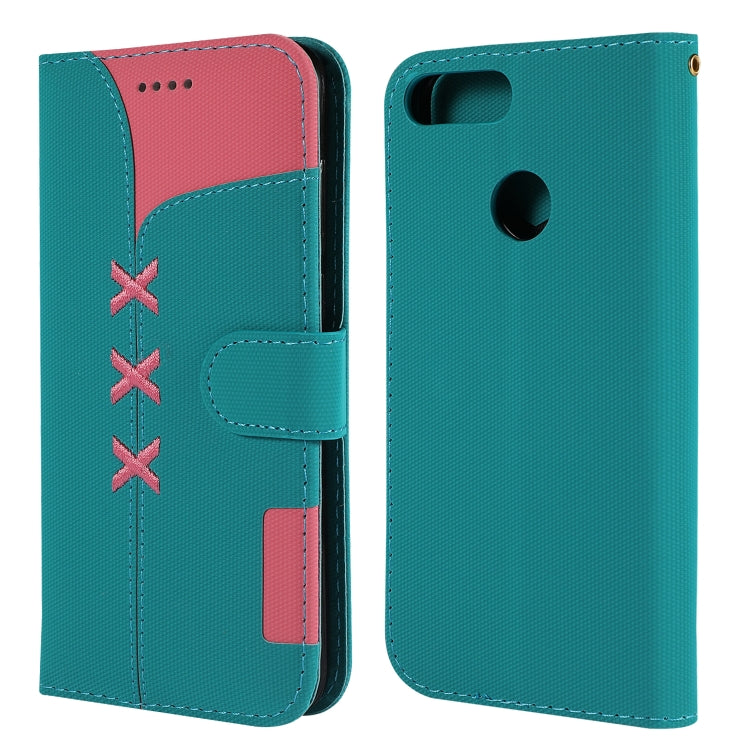 Fabric Stitching Embroidery Horizontal Flip Leather Case With Holder & Card Slots & Wallet for Huawei Enjoy 7S