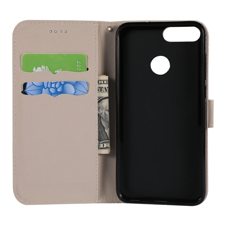 Fabric Stitching Embroidery Horizontal Flip Leather Case With Holder & Card Slots & Wallet for Huawei Enjoy 7S