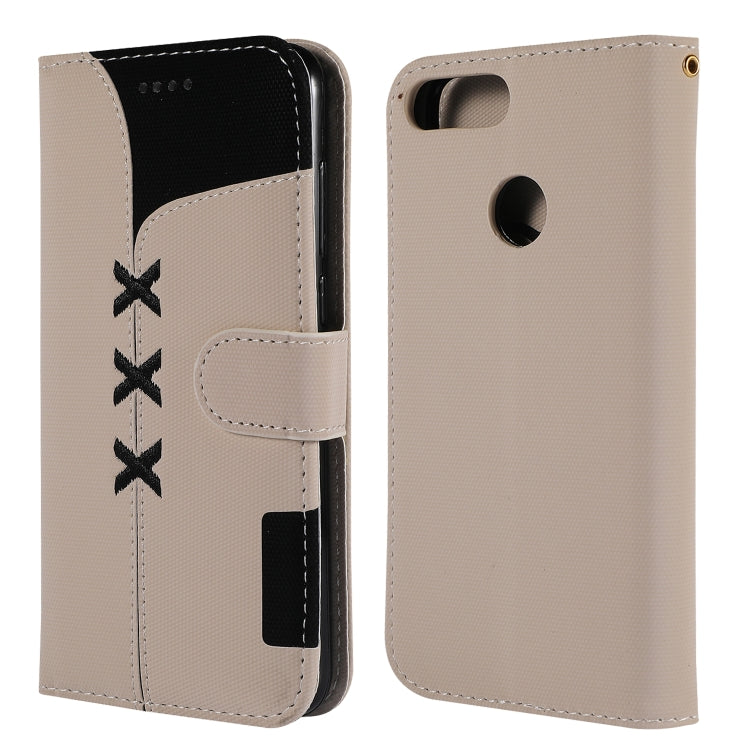Fabric Stitching Embroidery Horizontal Flip Leather Case With Holder & Card Slots & Wallet for Huawei Enjoy 7S