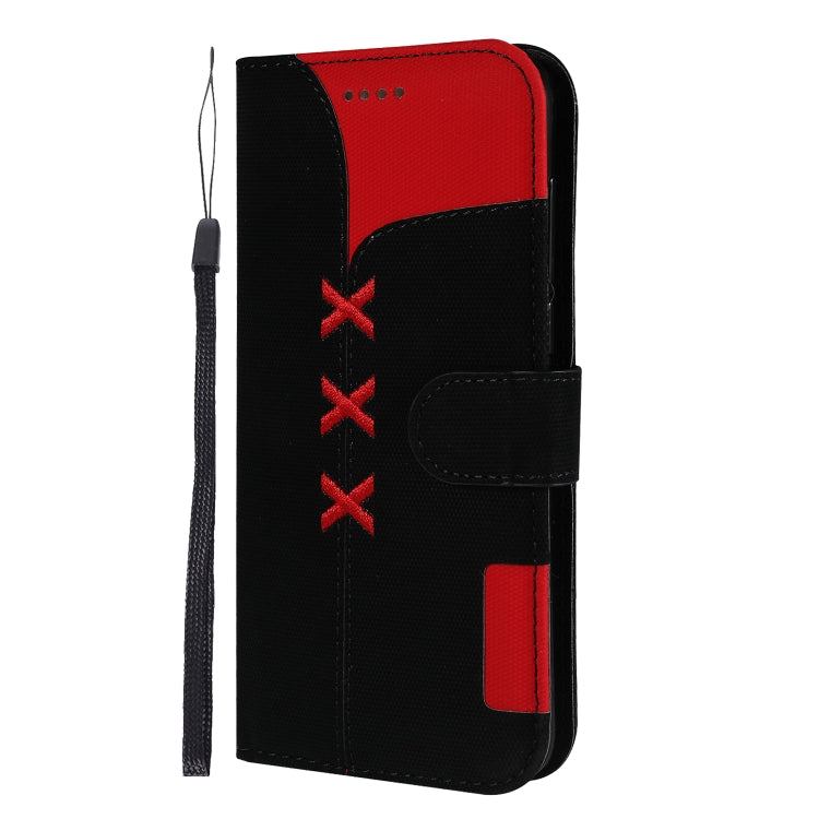 Fabric Stitching Embroidery Horizontal Flip Leather Case With Holder & Card Slots & Wallet for Huawei Enjoy 7S