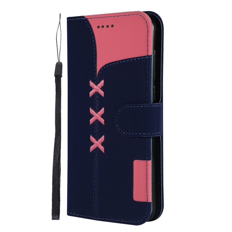 Fabric Stitching Embroidery Horizontal Flip Leather Case With Holder & Card Slots & Wallet for Huawei Enjoy 7S