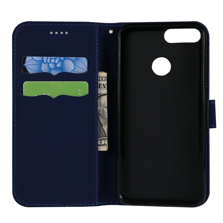 Fabric Stitching Embroidery Horizontal Flip Leather Case With Holder & Card Slots & Wallet for Huawei Enjoy 7S