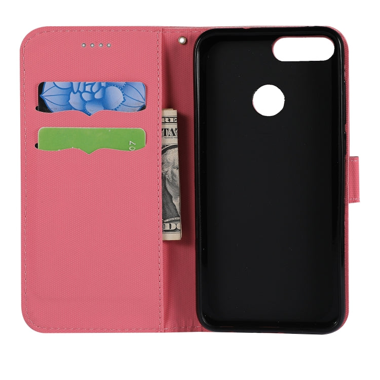 Fabric Stitching Embroidery Horizontal Flip Leather Case With Holder & Card Slots & Wallet for Huawei Enjoy 7S