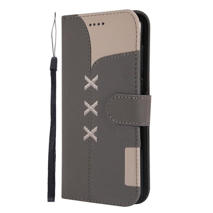 Fabric Stitching Embroidery Horizontal Flip Leather Case With Holder & Card Slots & Wallet for Huawei Enjoy 7S