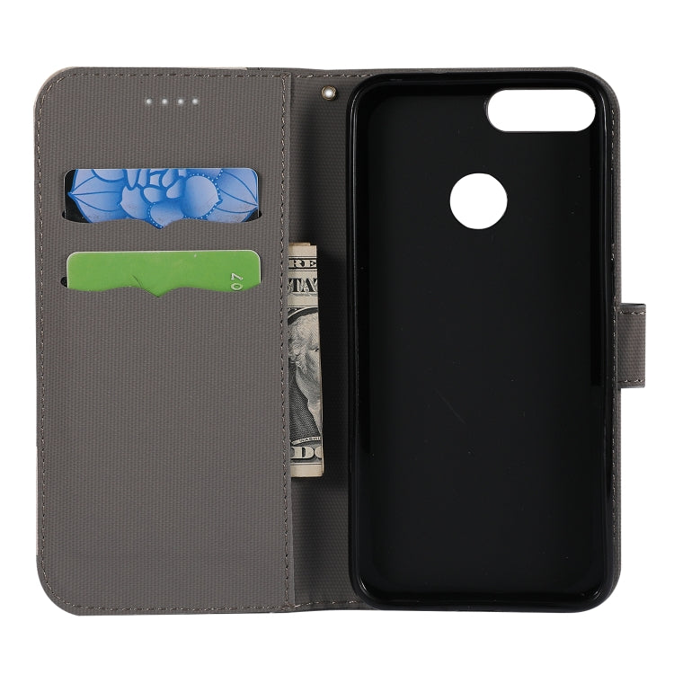 Fabric Stitching Embroidery Horizontal Flip Leather Case With Holder & Card Slots & Wallet for Huawei Enjoy 7S