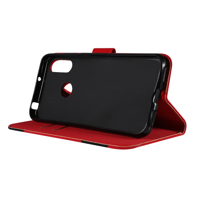 Fabric Stitching Embroidery Horizontal Flip Leather Case With Holder & Card Slots & Wallet for Huawei Y6 Pro 2019