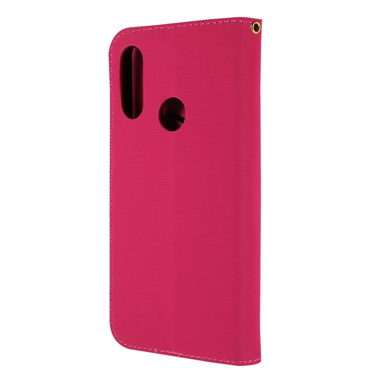 Fabric Stitching Embroidery Horizontal Flip Leather Case With Holder & Card Slots & Wallet for Huawei Y6 Pro 2019