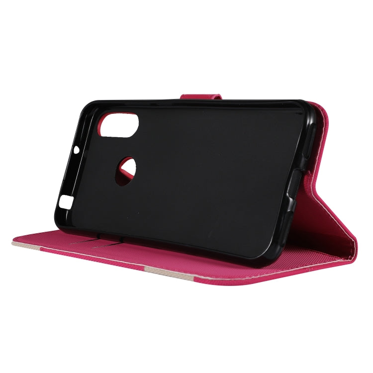 Fabric Stitching Embroidery Horizontal Flip Leather Case With Holder & Card Slots & Wallet for Huawei Y6 Pro 2019