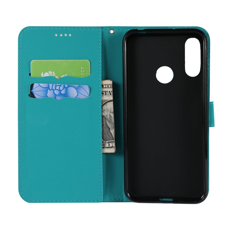 Fabric Stitching Embroidery Horizontal Flip Leather Case With Holder & Card Slots & Wallet for Huawei Y6 Pro 2019
