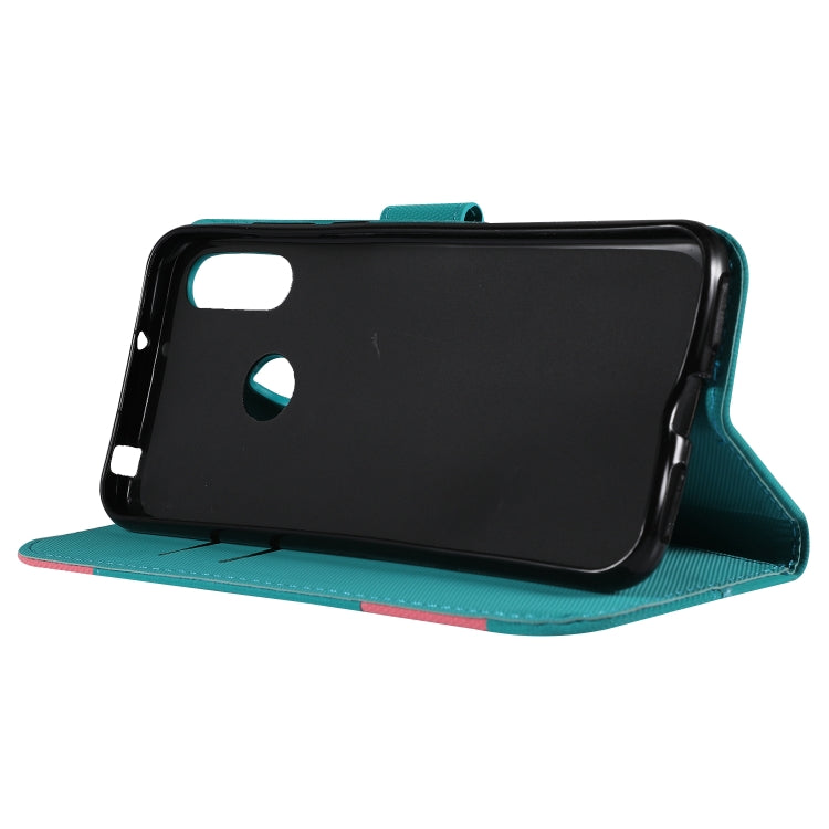 Fabric Stitching Embroidery Horizontal Flip Leather Case With Holder & Card Slots & Wallet for Huawei Y6 Pro 2019