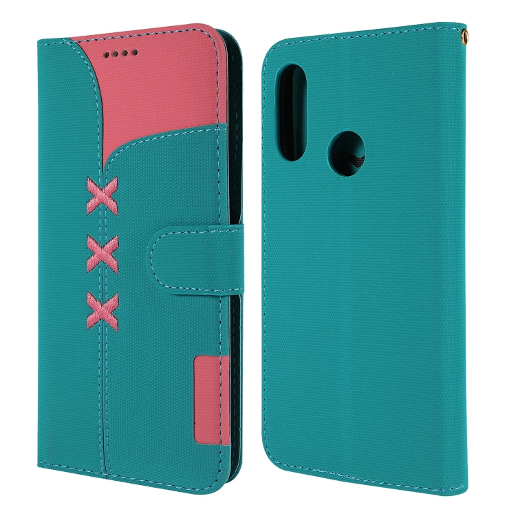 Fabric Stitching Embroidery Horizontal Flip Leather Case With Holder & Card Slots & Wallet for Huawei Y6 Pro 2019