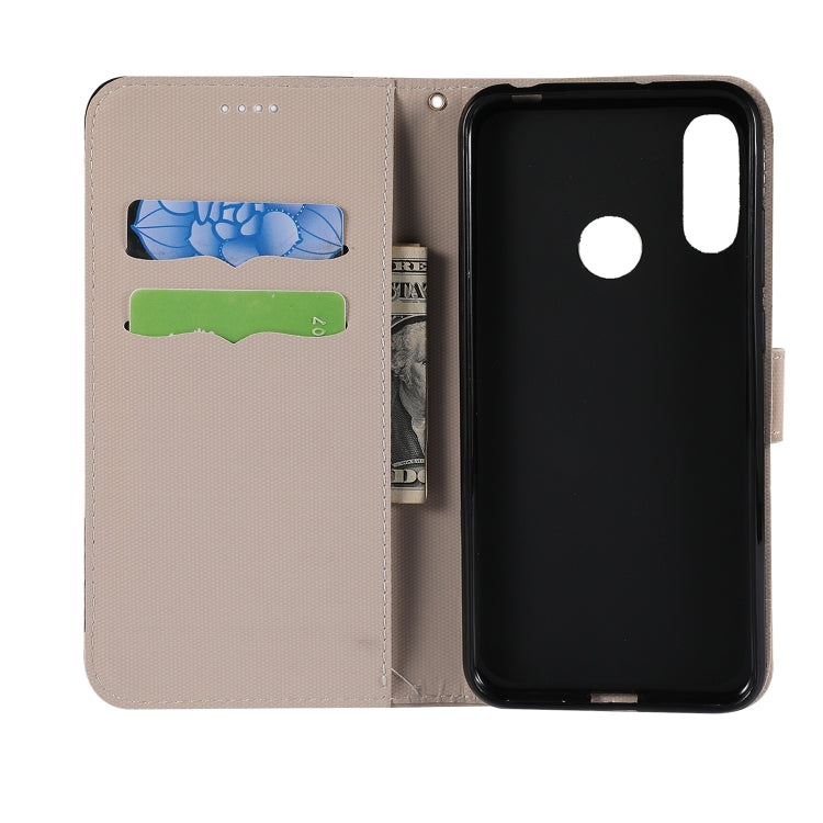 Fabric Stitching Embroidery Horizontal Flip Leather Case With Holder & Card Slots & Wallet for Huawei Y6 Pro 2019