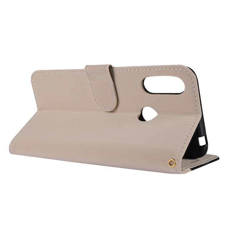 Fabric Stitching Embroidery Horizontal Flip Leather Case With Holder & Card Slots & Wallet for Huawei Y6 Pro 2019