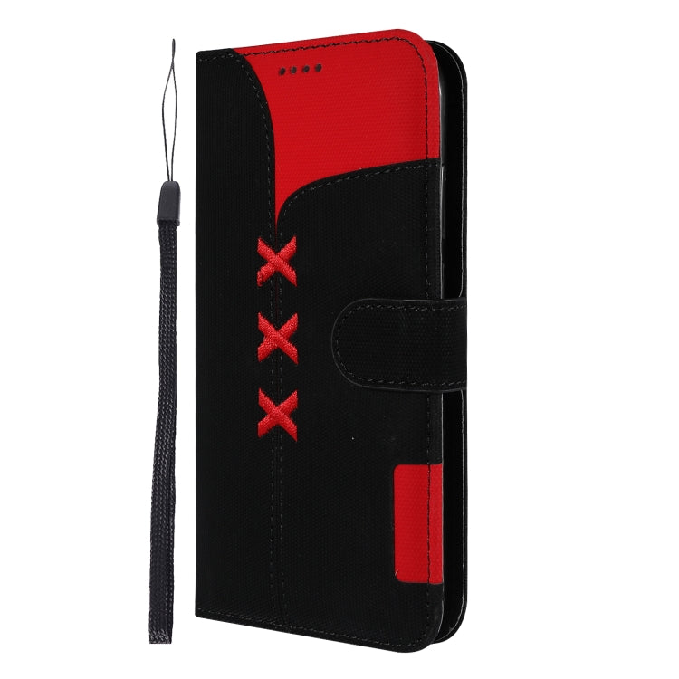 Fabric Stitching Embroidery Horizontal Flip Leather Case With Holder & Card Slots & Wallet for Huawei Y6 Pro 2019