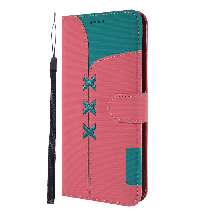 Fabric Stitching Embroidery Horizontal Flip Leather Case With Holder & Card Slots & Wallet for Huawei Y6 Pro 2019