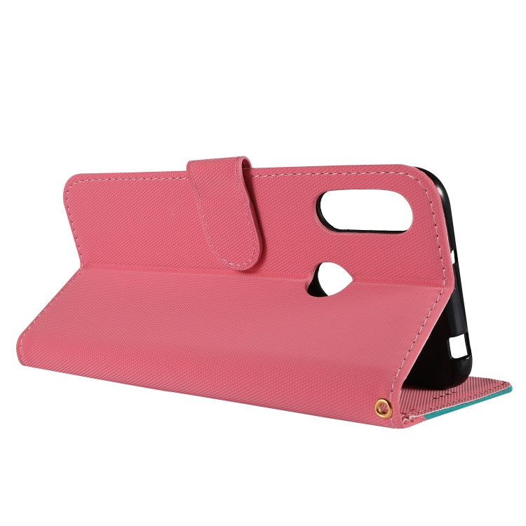 Fabric Stitching Embroidery Horizontal Flip Leather Case With Holder & Card Slots & Wallet for Huawei Y6 Pro 2019