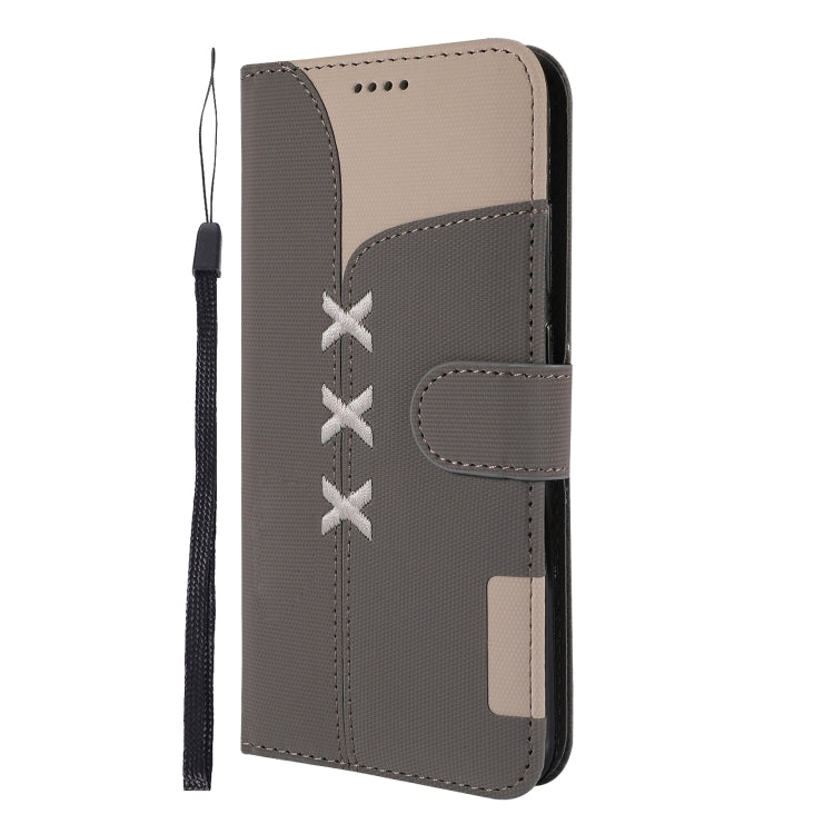 Fabric Stitching Embroidery Horizontal Flip Leather Case With Holder & Card Slots & Wallet for Huawei Y6 Pro 2019