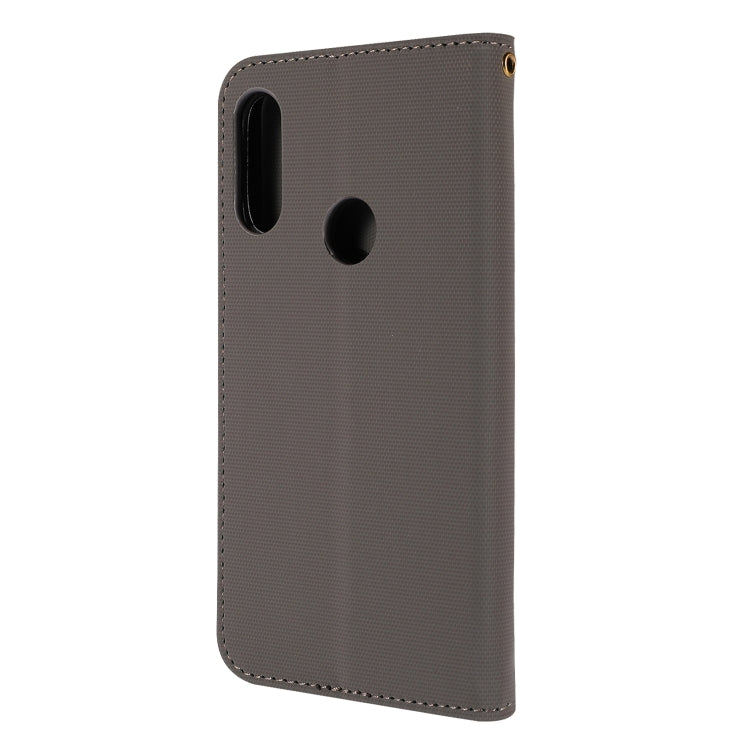 Fabric Stitching Embroidery Horizontal Flip Leather Case With Holder & Card Slots & Wallet for Huawei Y6 Pro 2019