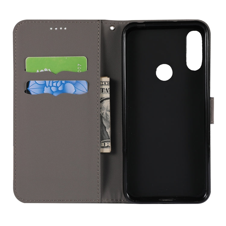 Fabric Stitching Embroidery Horizontal Flip Leather Case With Holder & Card Slots & Wallet for Huawei Y6 Pro 2019