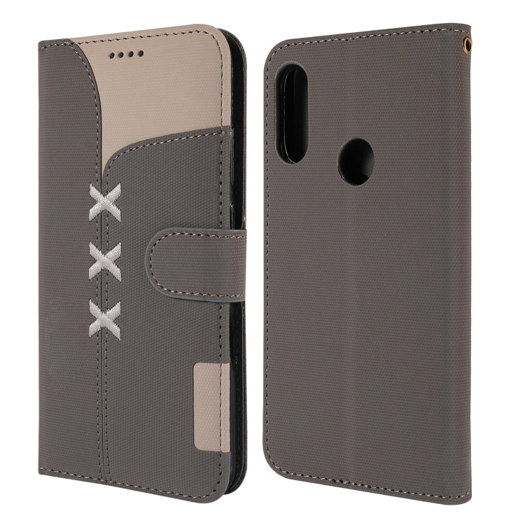 Fabric Stitching Embroidery Horizontal Flip Leather Case With Holder & Card Slots & Wallet for Huawei Y6 Pro 2019
