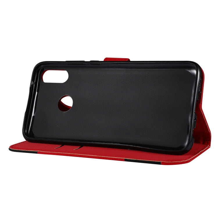 Fabric Stitching Embroidery Horizontal Flip Leather Case With Holder & Card Slots & Wallet for Huawei Y9 2019