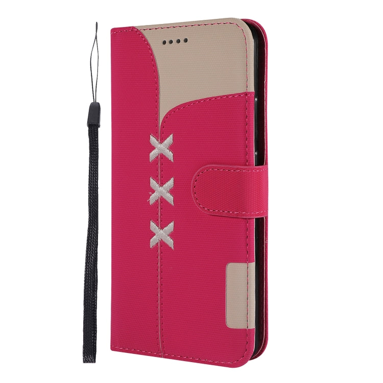 Fabric Stitching Embroidery Horizontal Flip Leather Case With Holder & Card Slots & Wallet for Huawei Y9 2019