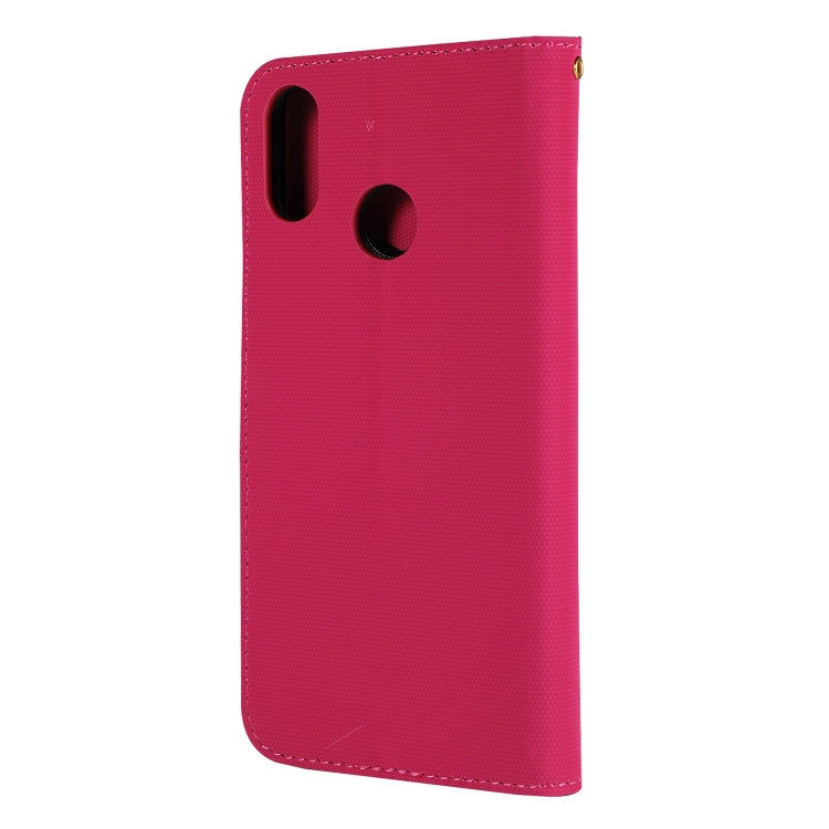 Fabric Stitching Embroidery Horizontal Flip Leather Case With Holder & Card Slots & Wallet for Huawei Y9 2019