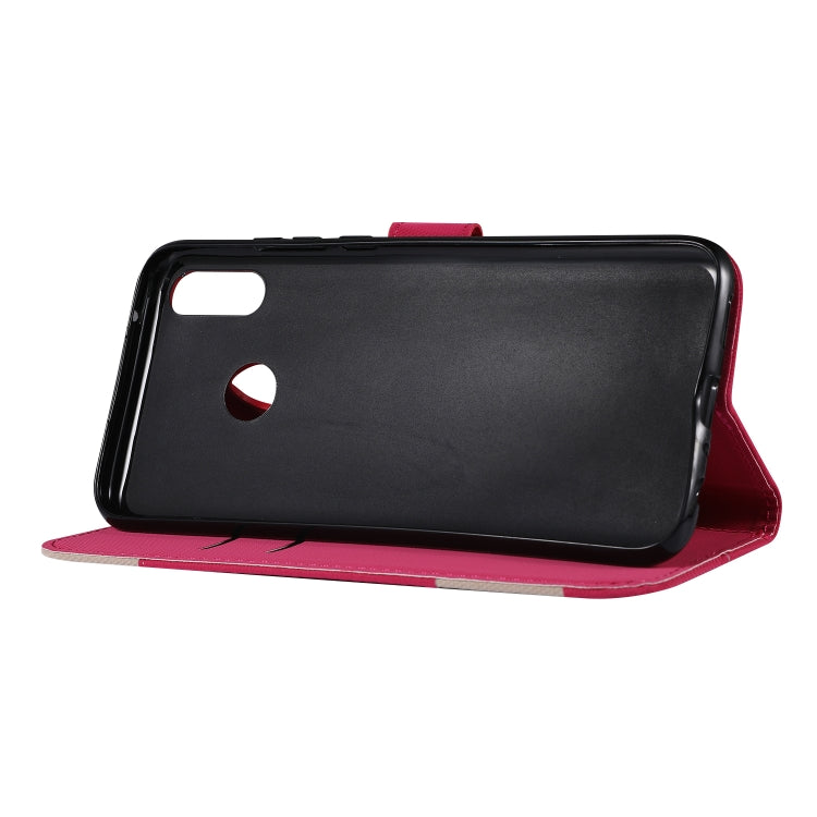 Fabric Stitching Embroidery Horizontal Flip Leather Case With Holder & Card Slots & Wallet for Huawei Y9 2019