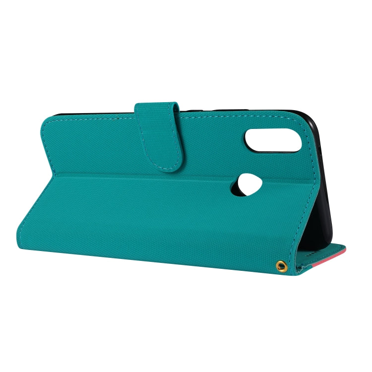 Fabric Stitching Embroidery Horizontal Flip Leather Case With Holder & Card Slots & Wallet for Huawei Y9 2019
