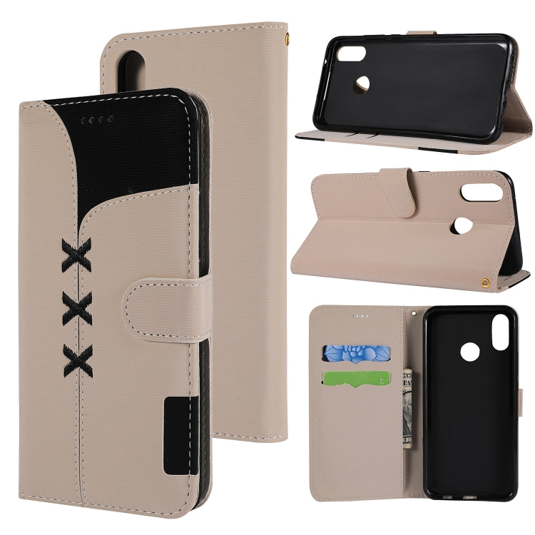 Fabric Stitching Embroidery Horizontal Flip Leather Case With Holder & Card Slots & Wallet for Huawei Y9 2019
