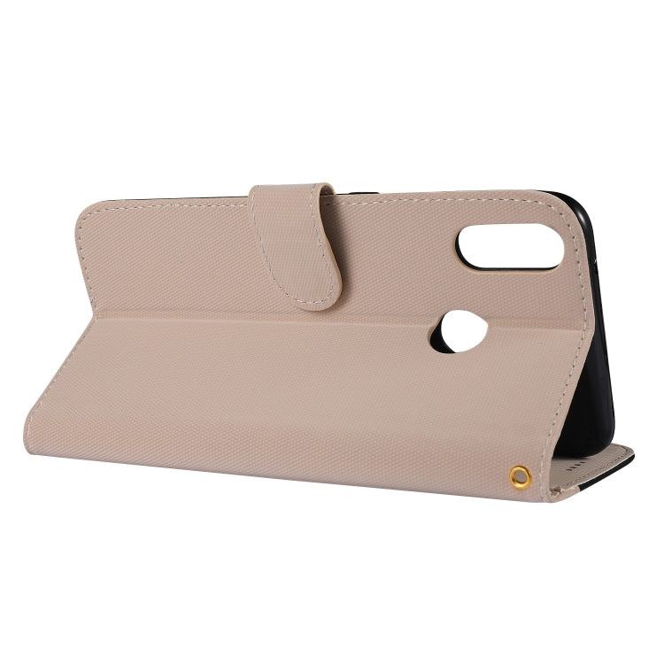 Fabric Stitching Embroidery Horizontal Flip Leather Case With Holder & Card Slots & Wallet for Huawei Y9 2019