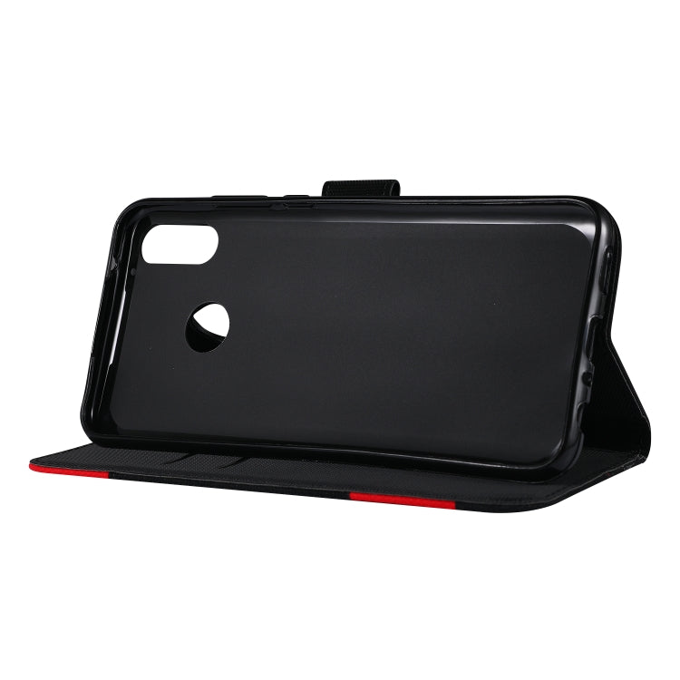 Fabric Stitching Embroidery Horizontal Flip Leather Case With Holder & Card Slots & Wallet for Huawei Y9 2019