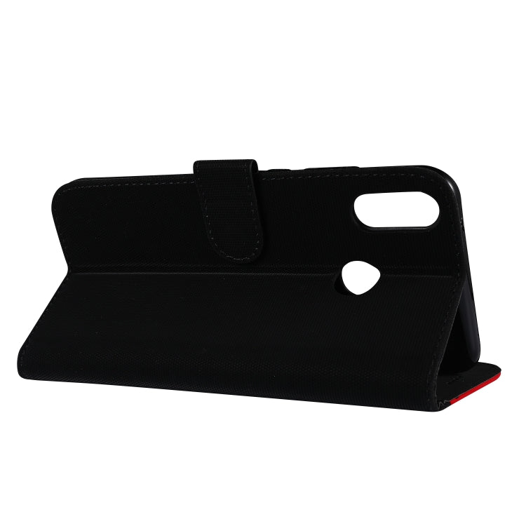 Fabric Stitching Embroidery Horizontal Flip Leather Case With Holder & Card Slots & Wallet for Huawei Y9 2019