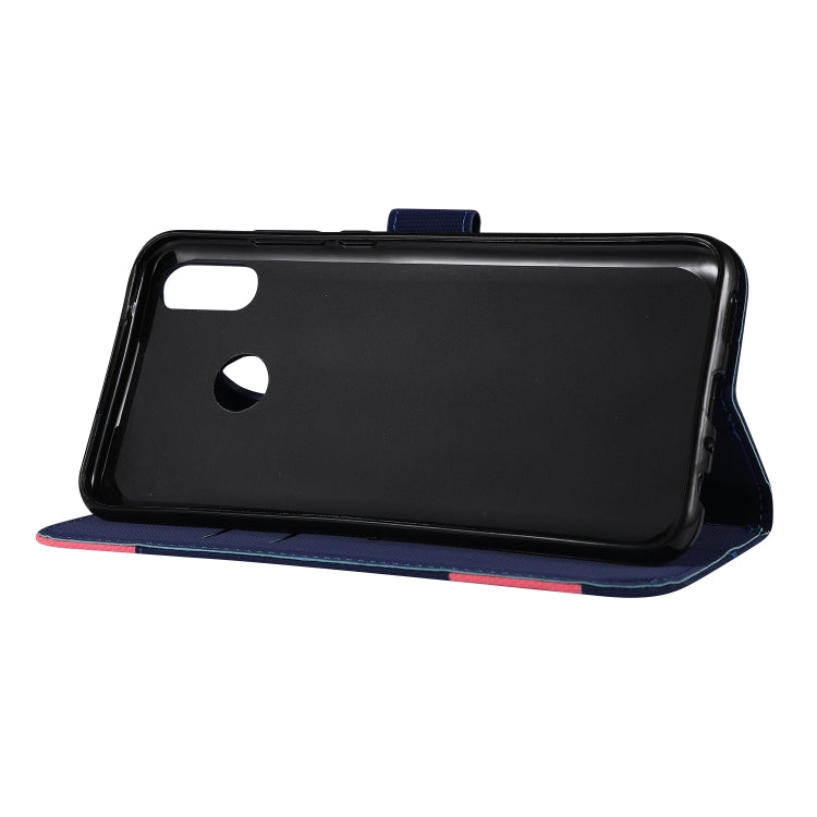 Fabric Stitching Embroidery Horizontal Flip Leather Case With Holder & Card Slots & Wallet for Huawei Y9 2019