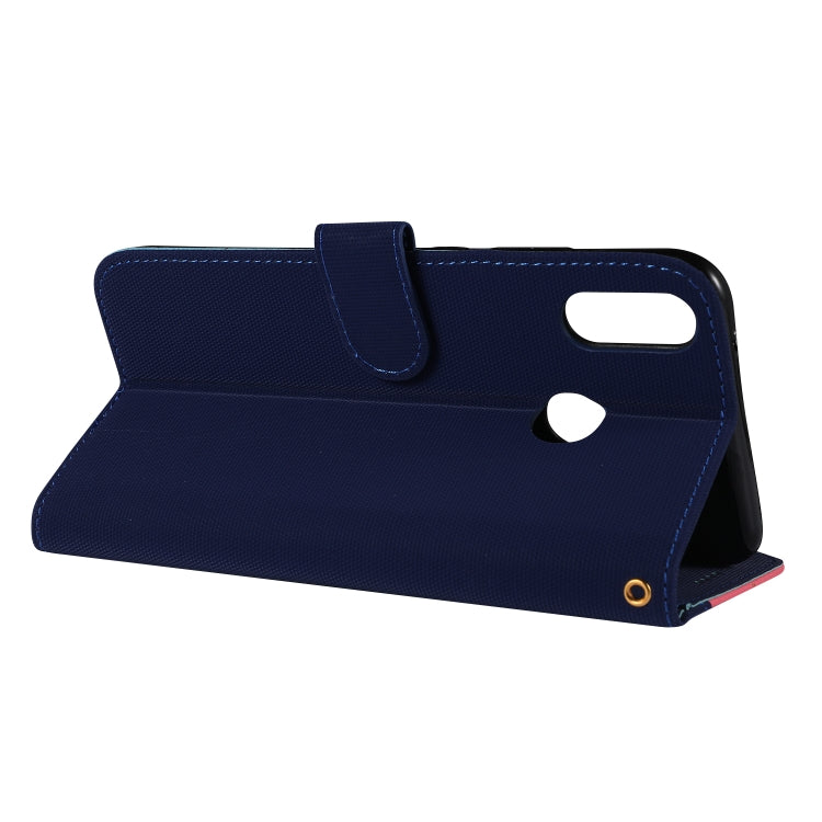 Fabric Stitching Embroidery Horizontal Flip Leather Case With Holder & Card Slots & Wallet for Huawei Y9 2019