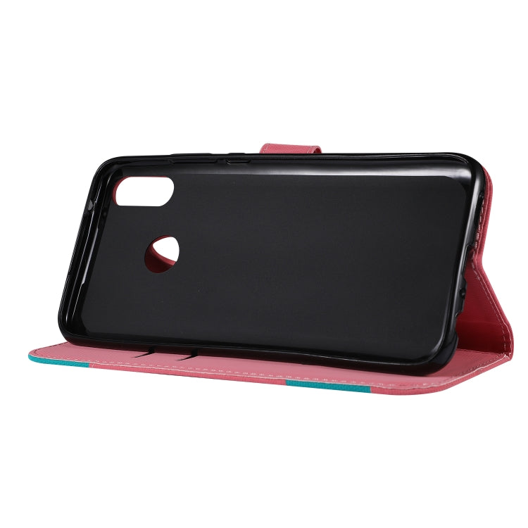 Fabric Stitching Embroidery Horizontal Flip Leather Case With Holder & Card Slots & Wallet for Huawei Y9 2019