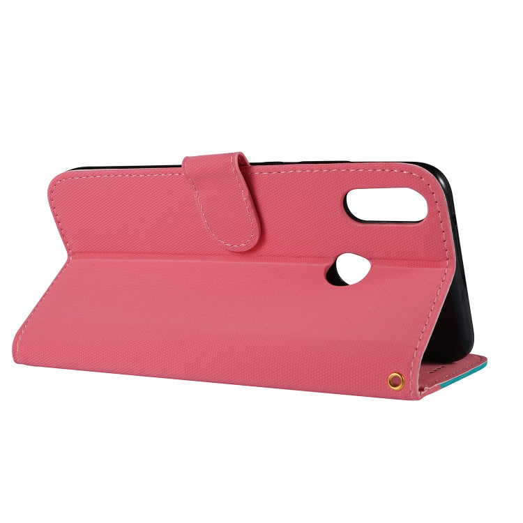 Fabric Stitching Embroidery Horizontal Flip Leather Case With Holder & Card Slots & Wallet for Huawei Y9 2019