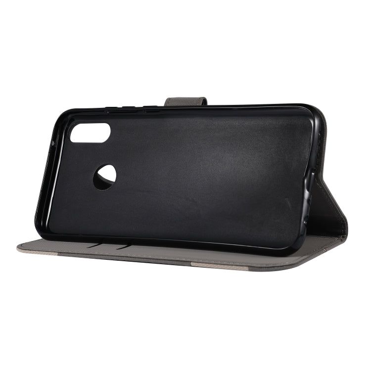 Fabric Stitching Embroidery Horizontal Flip Leather Case With Holder & Card Slots & Wallet for Huawei Y9 2019